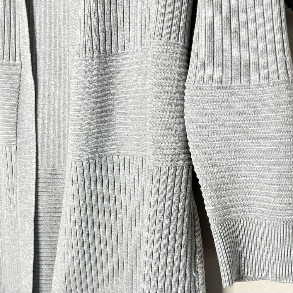 Lety & Me Heather Heather Grey Ribbed Mixed Stitch Open Front Cardigan Size M - Picture 6 of 15